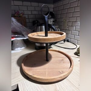 Hobby Lobby Rustic Wooden Tray with Black Accents